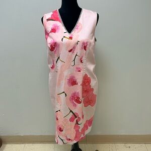 Carlisle Collection Pink Sheath Dress V-Neck Sleeveless, 14